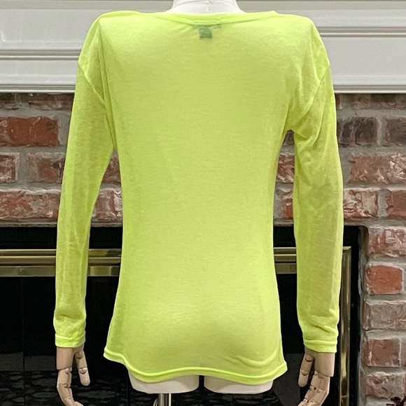 Audrey Ann neon yellow sweater with grommets / S / Excellent condition - Picture 5 of 11